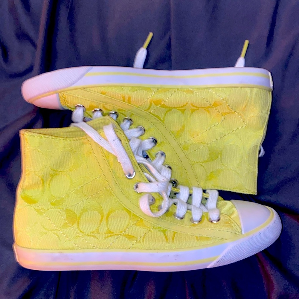 Yellow coach shoes